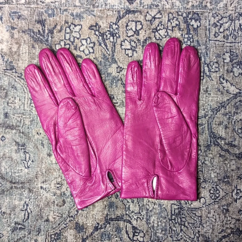 Soft Napa Leather Nordstrom Vintage Magenta Purple Pink Leather Gloves